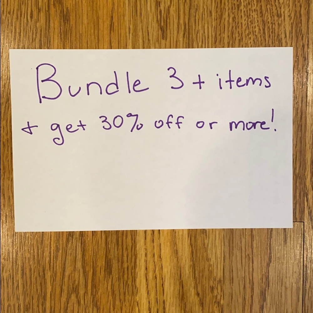 Bundle 3 or more items and get 30% off